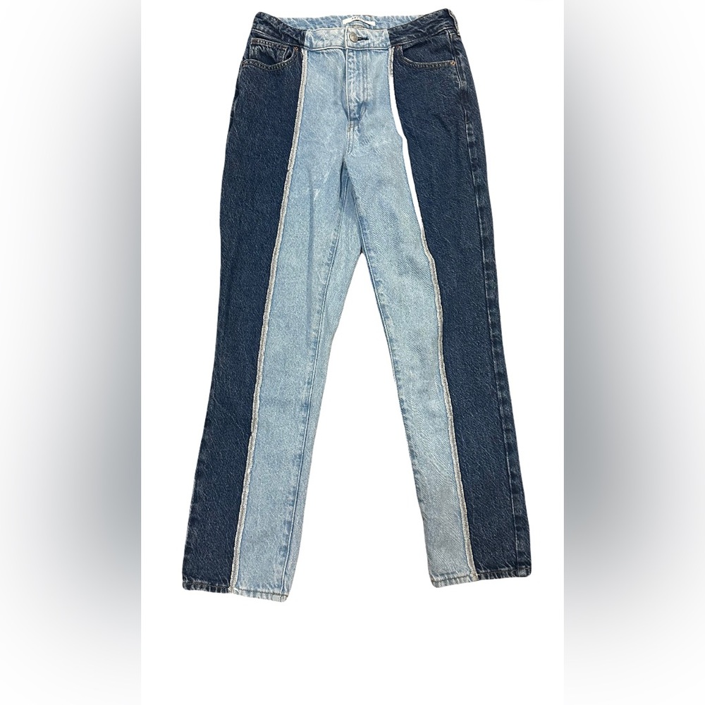 Pacsun two-tone, straight leg jeans.